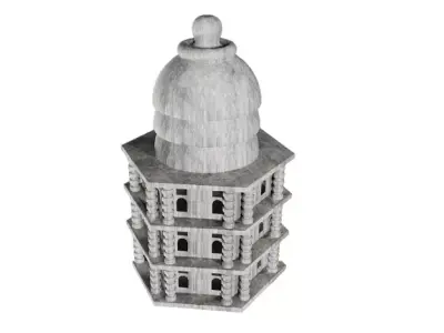 Classic Stone Building Low-poly 3D model