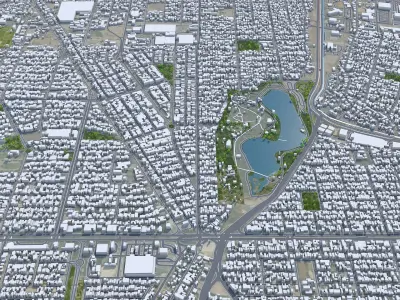 Mexicali Baja California Mexico 30km AI Low-poly 3D model