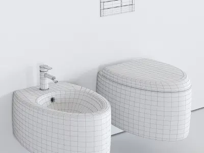 Scarabeo Ceramiche Moai Wall-Hung WC Low-poly 3D model