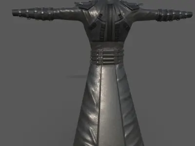 Male cyberpunk leather sci-fi suit Low-poly 3D model