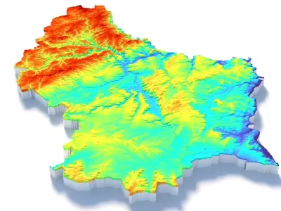 Luxembourg Terrain Country 3D model