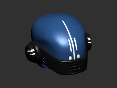 helmet high poly sculpt 3d printable 3D model 7