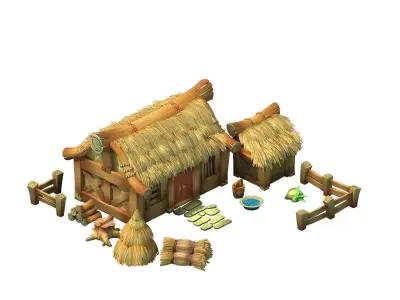 thatched Cottage 3D model