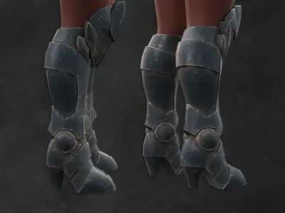Cyborg scifi leg armor armor female  Low-poly 3D model