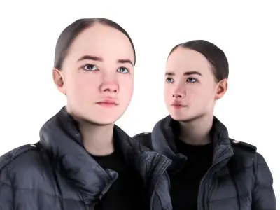 Woman street style with a backpack 90 Low-poly 3D model