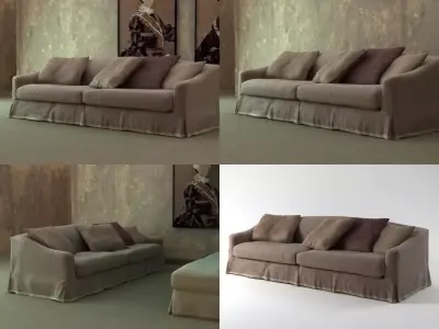 Fayence sofa 02 3D model