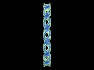 Yellow gold diamond Bangle-PBG-008 DIA 3D print model