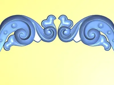 Carved corner decor 3D model 03 3D print model