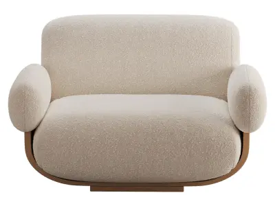 Cannoli Armchair Low-poly 3D model