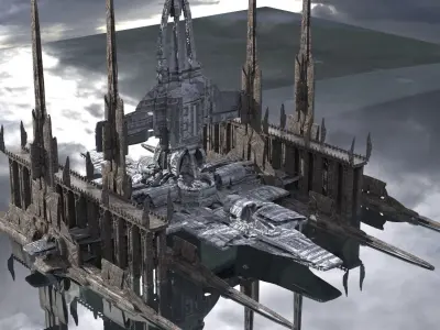 Fallen Angel City Walkways Kit bash 3D model