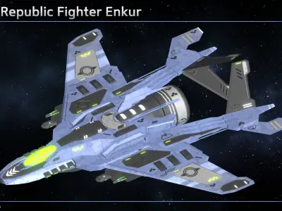 Enkar Republic Spaceship Fleet Collection 3D Model Pack