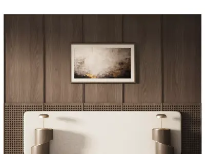 Decorative V102 Wall Panels Headboard 3D model