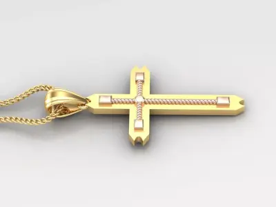 Cross Light Gold 4CP092 3DM STL 3D model