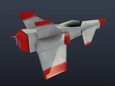 Lowpoly spaceship concept Low-poly 3D model