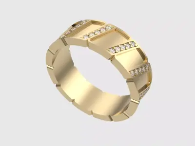 Embellished Channel Set Band JDBCo 3D print model