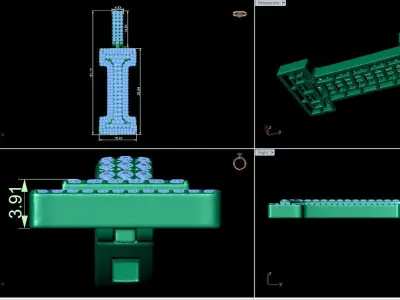 Alphabet Latter I Diamond Pendent 3D print model