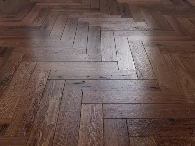 Oak Herringbones dark floor 3 3D model