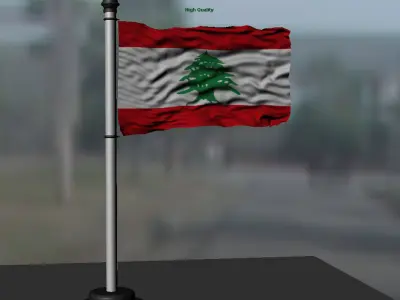 Lebanon flag 3D model