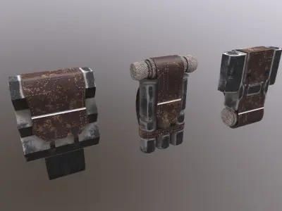 Post apocalyptic Bags Low-poly 3D model