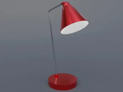 Awesome Red Table Lamp Red Lamp Free low-poly 3D model
