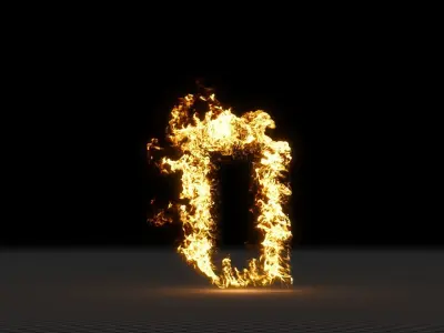 3D Door Frame Fire 3D model