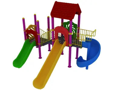 Kids Outdoor Playground 6 3D model