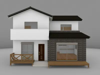 House model for background 16 Low-poly 3D model