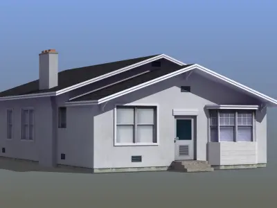 Bungalow house with porch 3D model