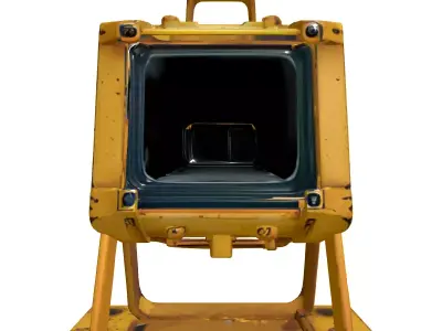 Industrial Weathered Work Light Floodlight Low-poly 3D model