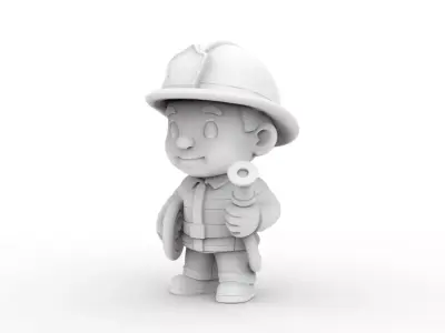 Cartoon Firefighter 3D Printable 3D print model purchase