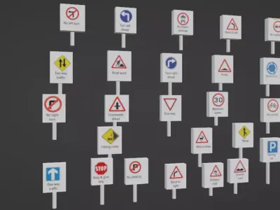 all traffic signs 3D model