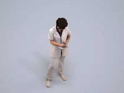 00163Lynn003 - Adult Caucasian woman standing in architectural 3D model