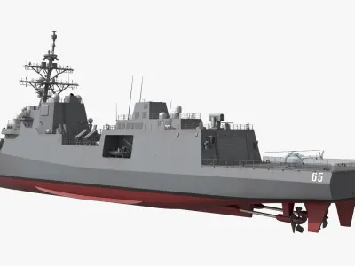  Naval Destroyer with Northrop Grumman Fire Scout Grey 