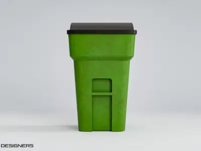 Waste Bin Low-poly 3D model