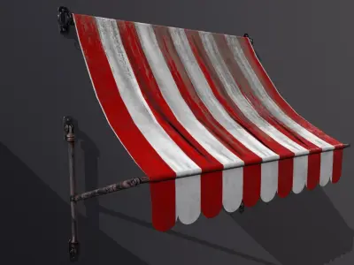 Awning gameprop Low-poly 3D model