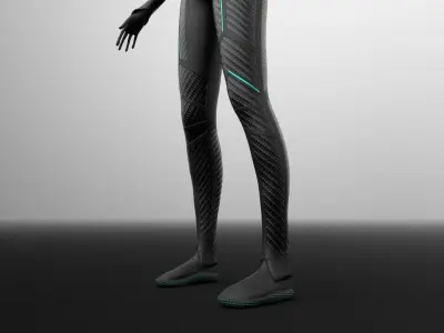Female sci-fi suit low-poly character Low-poly 3D model