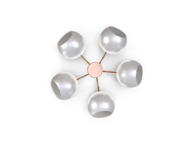 Celeste 5 Light Chandelier With White Globes Bronze Free 3D model