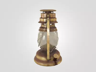 Vintage Oil Lantern - PBR Game Ready 3D Prop Low-poly 3D model