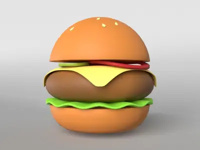 Burger v1 001 Low-poly 3D model
