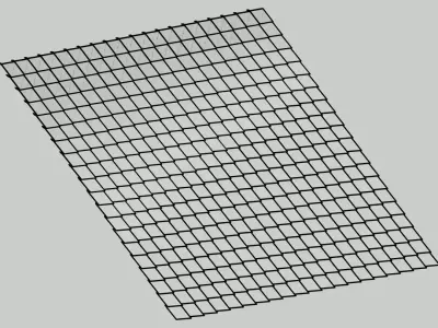 Parametric architectural mesh wall grid 3D model