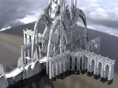 Crescent Cathedral exterior castle 3D model