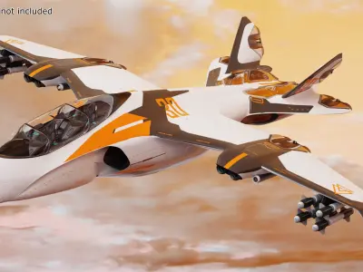 Futuristic Military Fighter Jet White 3D model