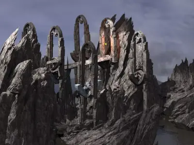 Moria Mountain Cliff kit bash 1 3D model