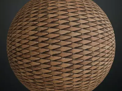 Rustic Diamond Wood Roof Shingles PBR Texture