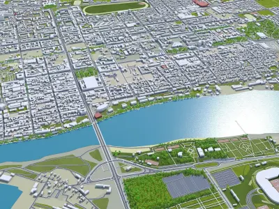 Rostov on Don Russia 60km Low-poly 3D model