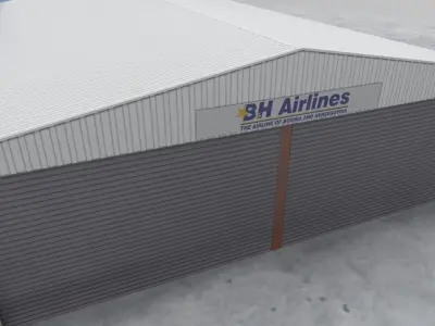 LQSA Hangar 2 Low-poly 3D model