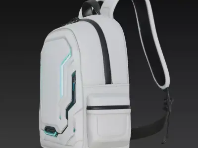 Futuristic Sci-fi Bagpack Low-poly 3D model