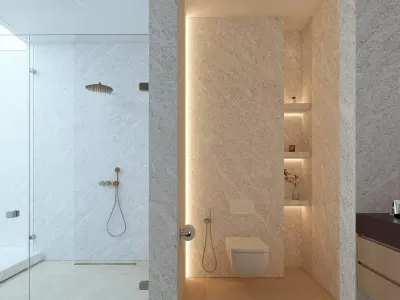 Highrise Hotel Bathroom 3D model