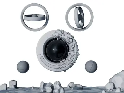 Sci-fi Hardsphere Low-poly 3D model