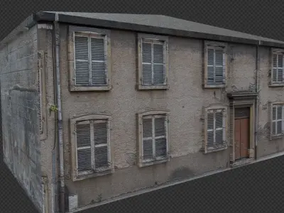 Ultra realistic old building Low-poly 3D model